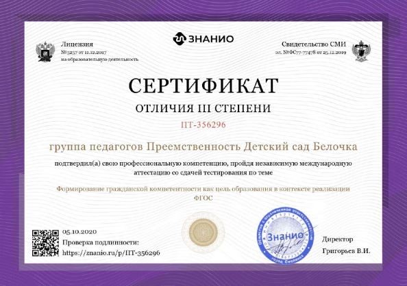 Международное тестирование Формирование гражданской компетенции как цель образования в контексте реализации ФГОС 2020